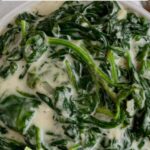 A Pinterest pin for dairy free creamed spinach.
