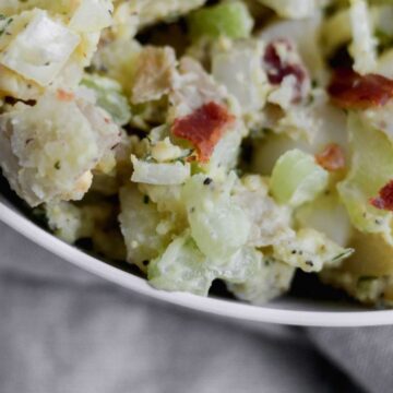 A bowl filled with Whole30 Potato Salad