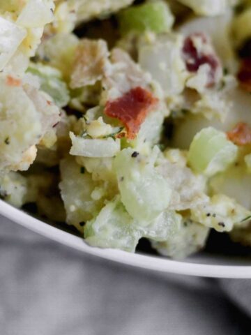 A bowl filled with Whole30 Potato Salad