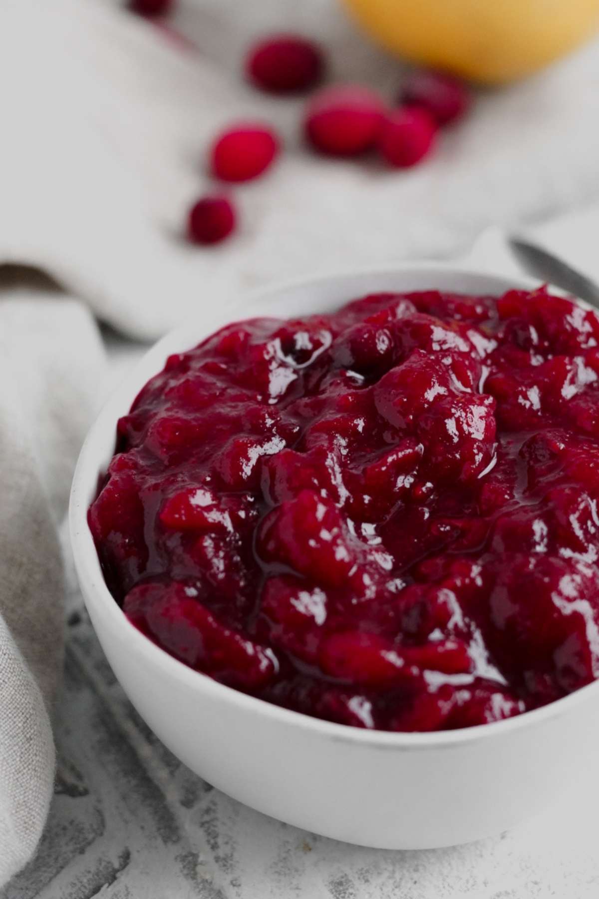 A bowl filled with healthy cranberry sauce