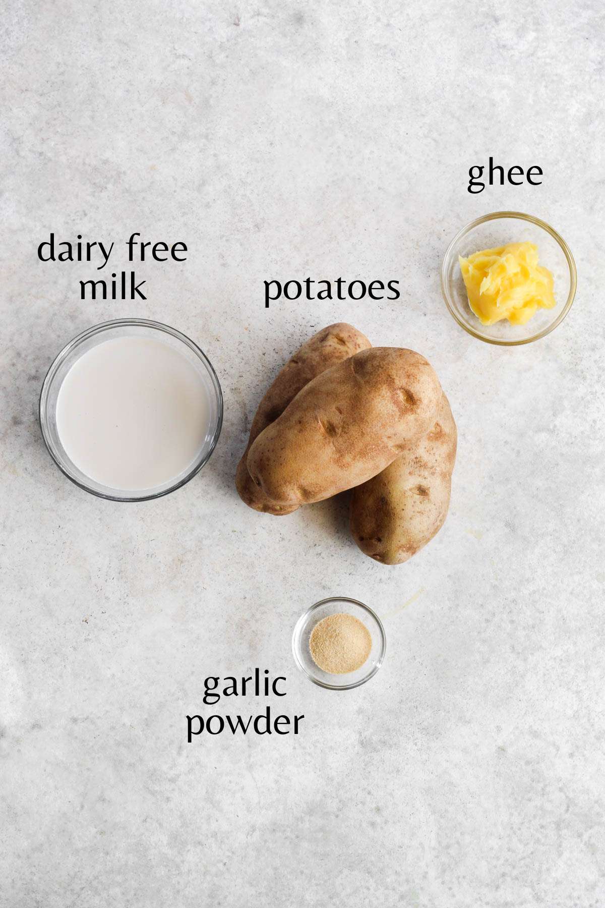 Ingredients need to make Whole30 mashed potatoes. 