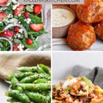 A Pinterest pin with four gluten free appetizer shown.