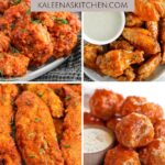 A Pinterest pin with four buffalo sauce recipes shown.