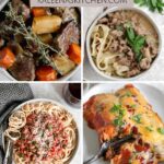 A Pinterst pin with four gluten free dinner recipes shown.