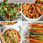A Pinterest pin with four pictures of gluten free side dish recipes.