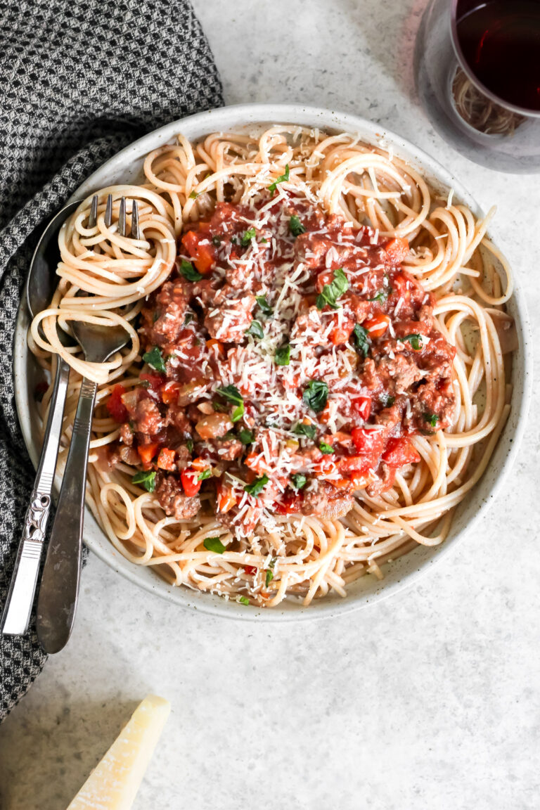 Gluten Free Spaghetti Bolognese with Bison - Kaleena's Kitchen