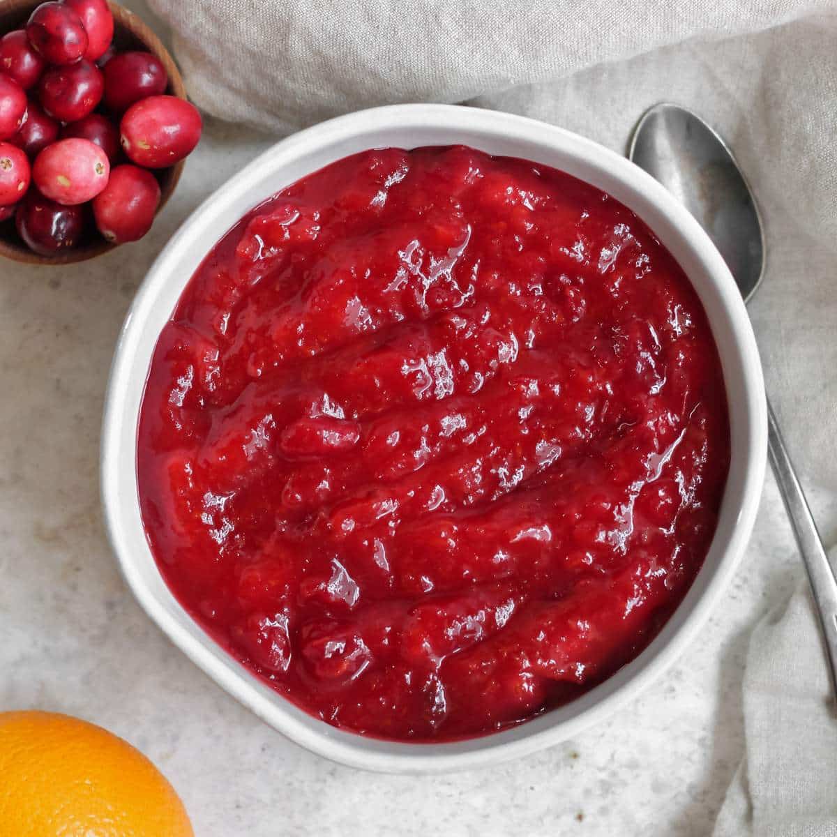 Easy Whole Berry Cranberry Sauce with Orange and Honey