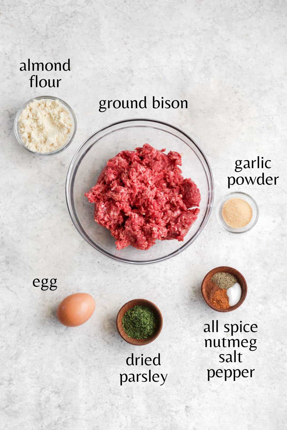 Ingredients needed to make Swedish meatballs.