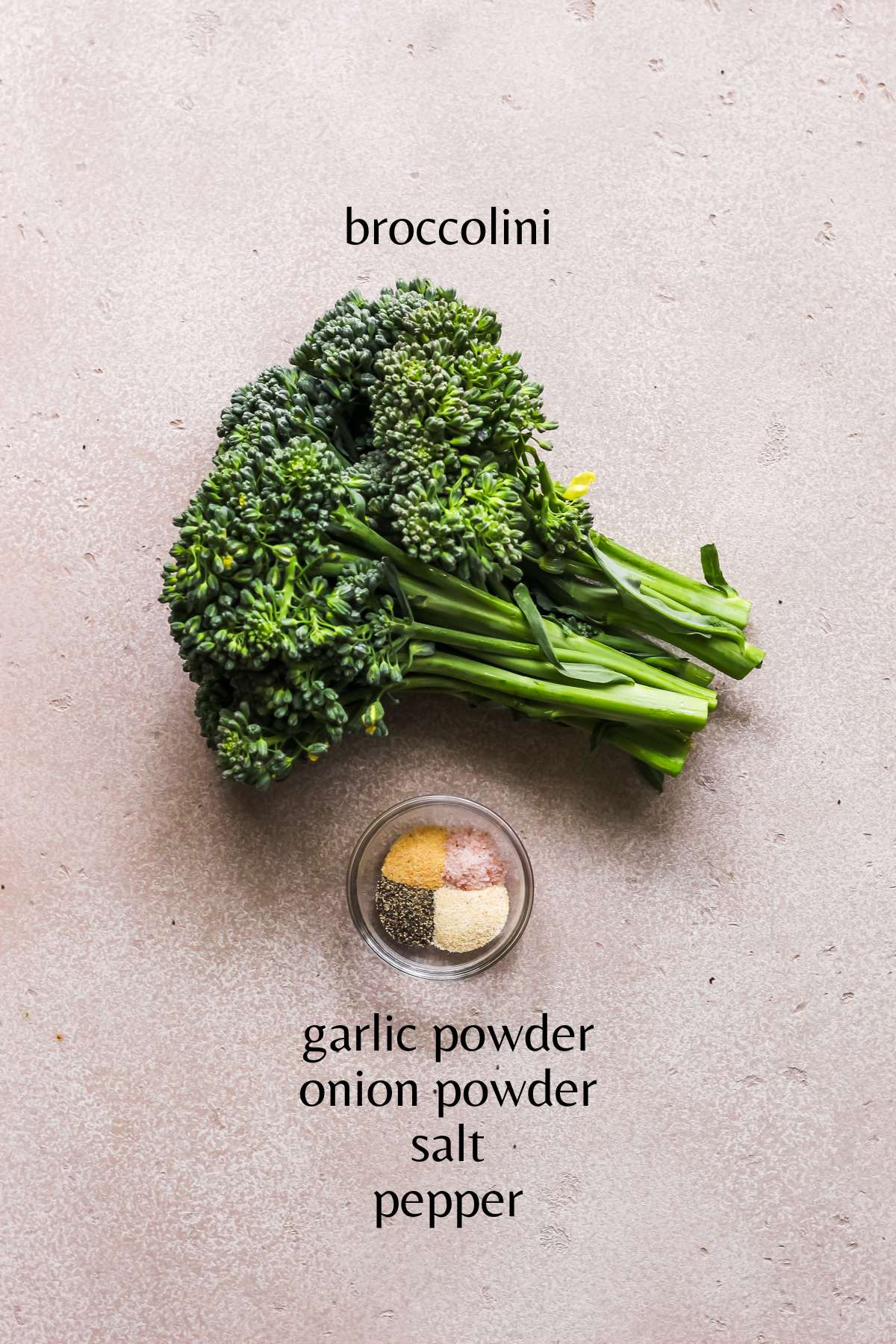 Ingredients needed to make air fryer broccolini.