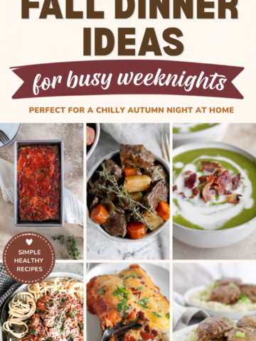 A Pinterest pin for 15 fall dinner ideas.